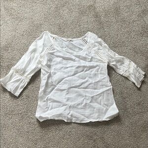 Chic White Blouse with Lace Detailing